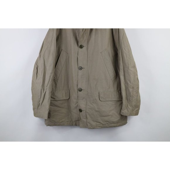 Vintage 90s Ralph Lauren Mens Large Faded Quilt Lined Chore Barn Jacket Beige - Picture 3 of 14